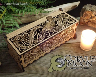 keepsake wooden box Incense pencil potpourri jewelry Carolina Wren Celtic knot Pagan alter ritual witchcraft Wiccan moth snail Mother's Day