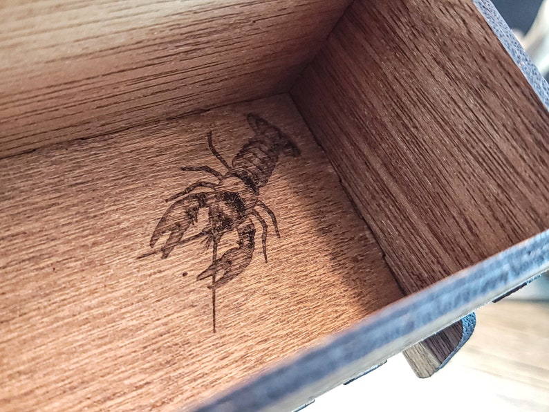 Dragonfly keepsake wooden box pencil potpourri jewelry Incense Celtic knot Pagan alter ritual witchcraft Wiccan snails crayfish Mother's Day image 8