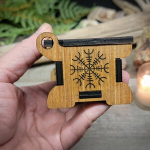 Oak Rune set in wooden box, Elder Futhark Fortune telling Divination Wiccan Norse Scandinavian Viking Witchcraft Pagan sustainable plywood image 4