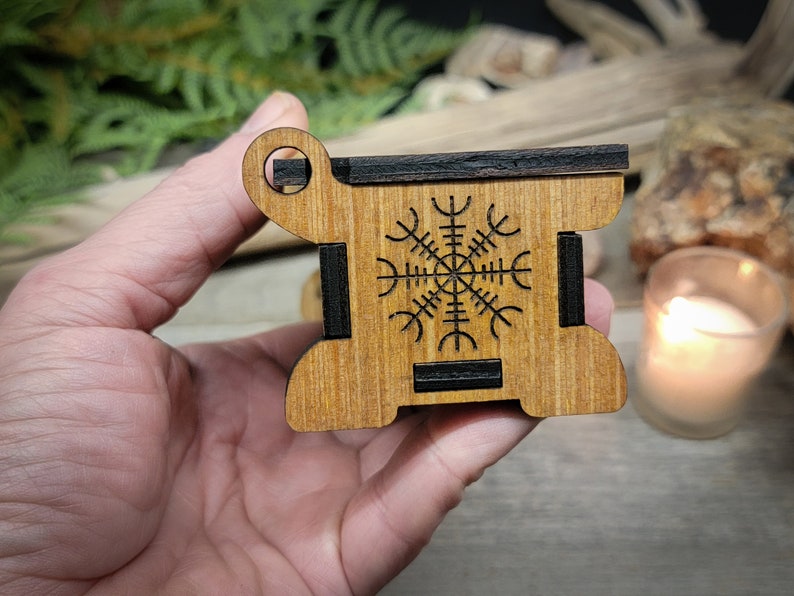 Oak Rune set in wooden box, Elder Futhark Fortune telling Divination Wiccan Norse Scandinavian Viking Witchcraft Pagan sustainable plywood image 4