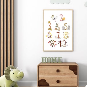 Poster with numbers | Number posters | Children&#39;s room posters | Number posters for school children | Number posters for preschool children | Boho posters for children&#39;s rooms