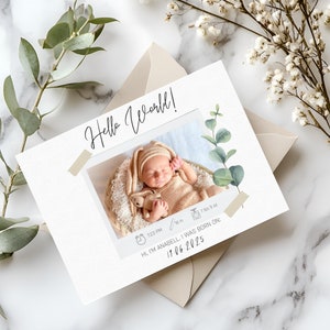 Tarjeta de nacimiento del bebé | Tarjeta de bebé personalizada | Tarjeta de bienvenida Bebé | Bienvenido al Mapa Mundial |  Tarjeta de nacimiento personalizada