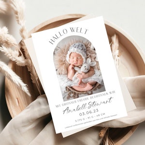 Geburtskarte Baby | Personalisierte Babykarte | Willkommenskarte Baby | Willkommen auf der Welt Karte |  personalisierte Geburtskarte