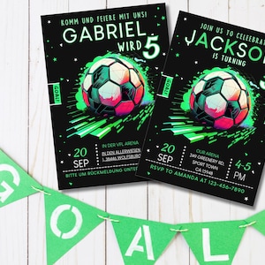 Soccer Birthday Invitation Digital | Personalized Invitation with Canva | Children's Birthday Invitation | Soccer Party Invitation