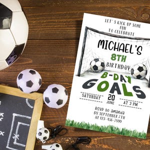 Soccer Birthday Invitation Digital | Personalized Invitation with Canva | Children's Birthday Invitation | Soccer Party Invitation
