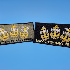 Navy Chief Anchor Embroidered Uniform Patch: USN Pride Military Rank image 10