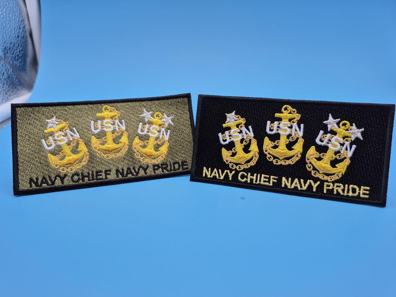 Navy Chief Anchor Embroidered Uniform Patch: USN Pride Military Rank image 10