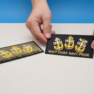 Navy Chief Anchor Embroidered Uniform Patch: USN Pride Military Rank image 5