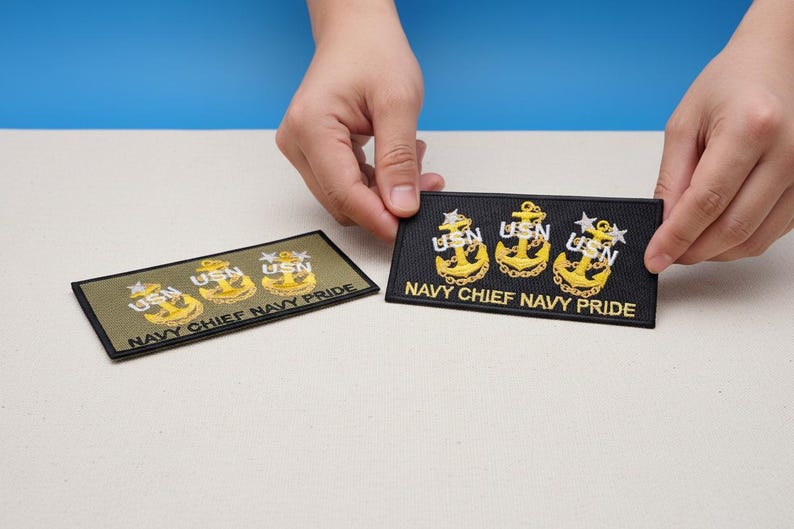 Navy Chief Anchor Embroidered Uniform Patch: USN Pride Military Rank image 5