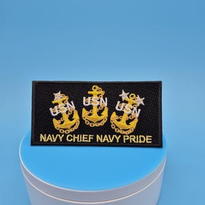 Navy Chief Anchor Embroidered Uniform Patch: USN Pride Military Rank image 8