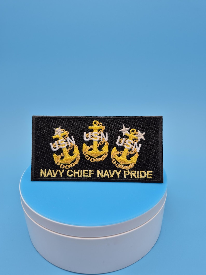 Navy Chief Anchor Embroidered Uniform Patch: USN Pride Military Rank image 8