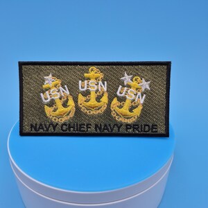 Navy Chief Anchor Embroidered Uniform Patch: USN Pride Military Rank image 9