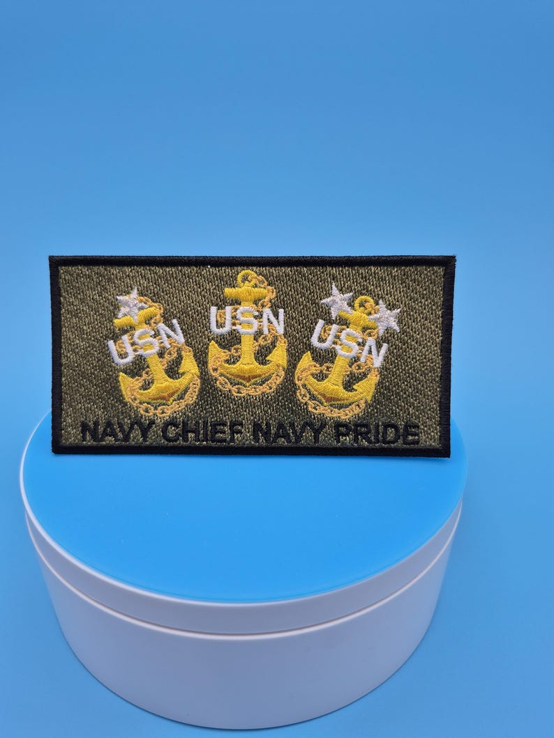 Navy Chief Anchor Embroidered Uniform Patch: USN Pride Military Rank image 9