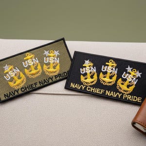 Navy Chief Anchor Embroidered Uniform Patch: USN Pride Military Rank image 7