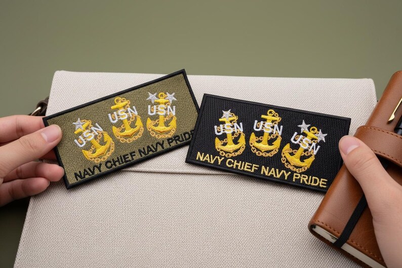 Navy Chief Anchor Embroidered Uniform Patch: USN Pride Military Rank image 7