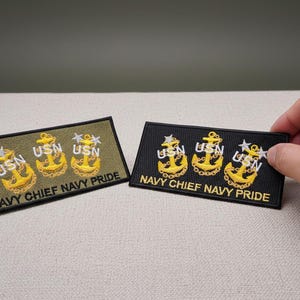 Navy Chief Anchor Gestickter Uniform Patch: USN Pride Military Rank