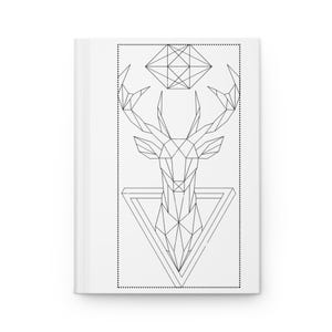 Deer Hardcover Journal, Geometric Animal Notebook, Wildlife Diary, Christmas Gift, Gift for Nature Lover, Blank Sketchbook