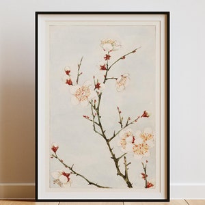 Japanese Flower Poster Wall Art Print, Digital Art Decor, Asian Floral Print, Home Decor, Nature Art