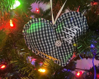 Personalized Memory Heart Ornament: Handmade Keepsake Gift