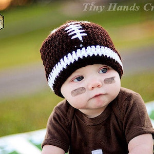 crochet football hat/football beanie/ready to ship/football baby girl/preemie football hat/football baby boy/newborn football hat