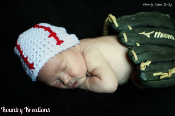 crochet newborn baseball hat