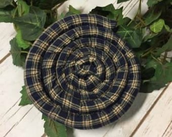 Trivets/handmade trivets/kitchen Blue trivets/kitchen decor/handmade inUSA/ready to ship/hotpad/rice filled/scented trivets/scented homespun