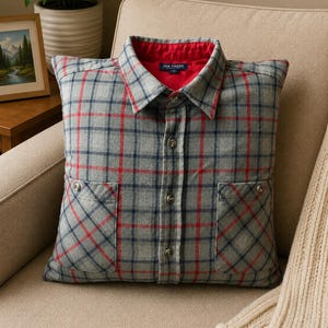 Memory Pillow, Keepsake Memory Pillow, Handmade from Loved One's Shirt, Sympathy Keepsake Pillow, Memorial Gift, Handmade Sympathy Gift image 1