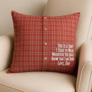 Memory Pillow, Keepsake Memory Pillow, Handmade from Loved One's Shirt, Sympathy Keepsake Pillow, Memorial Gift, Handmade Sympathy Gift