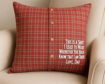 Memory Pillow, Keepsake Memory Pillow, Handmade from Loved One's Shirt, Sympathy Keepsake Pillow, Memorial Gift, Handmade Sympathy Gift