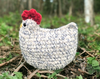 Large Crochet Chicken, Crochet Ivory Plush Chicken, Crochet Chicken, Handmade Crochet Farmhouse Decor, Chicken, Handmade Gift, Plush Chicken