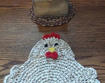 Crochet Sweet Chicken Trivet Potholder, Chicken Trivet, Chicken Placemat,  Country Decor, Farmhouse Trivet, Pot Trivet, Housewarming Gift