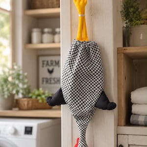 Soporte para bolsas de supermercado con forma de pollo, decoración rústica y original, soporte para bolsas con forma de pollo, ideal para guardar bolsas de supermercado, idea para regalo, organizador de bolsas de supermercado.