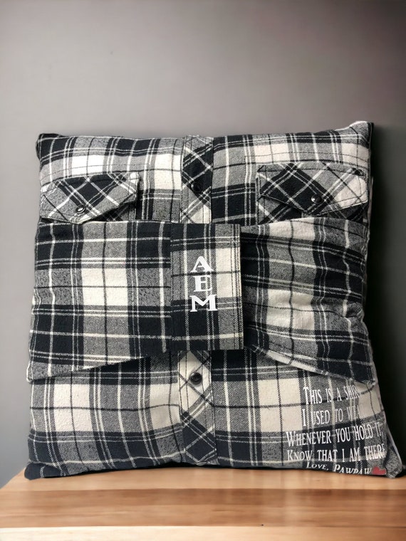 Memory Pillow, Keepsake Memory Pillow, Handmade from Loved One's Shirt, Sympathy Keepsake Pillow, Memorial Gift, Handmade Sympathy Gift