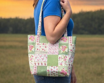 Handmade Woman Tote Bag, Elegant Everyday Purse, Spacious Shoulder Bag, Fully Lined with Pockets, Elegant Handmade Bag, Handmade Fabric Tote