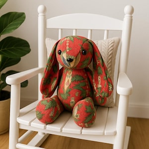 Handmade Memory Bunny, Custom Legacy Plush, Handmade Keepsake from Loved One’s Clothing, Memorial Keepsake Gift, Handmade Memorial Gift