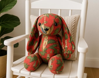 Handmade Memory Bunny, Custom Legacy Plush, Handmade Keepsake from Loved One’s Clothing, Memorial Keepsake Gift, Handmade Memorial Gift