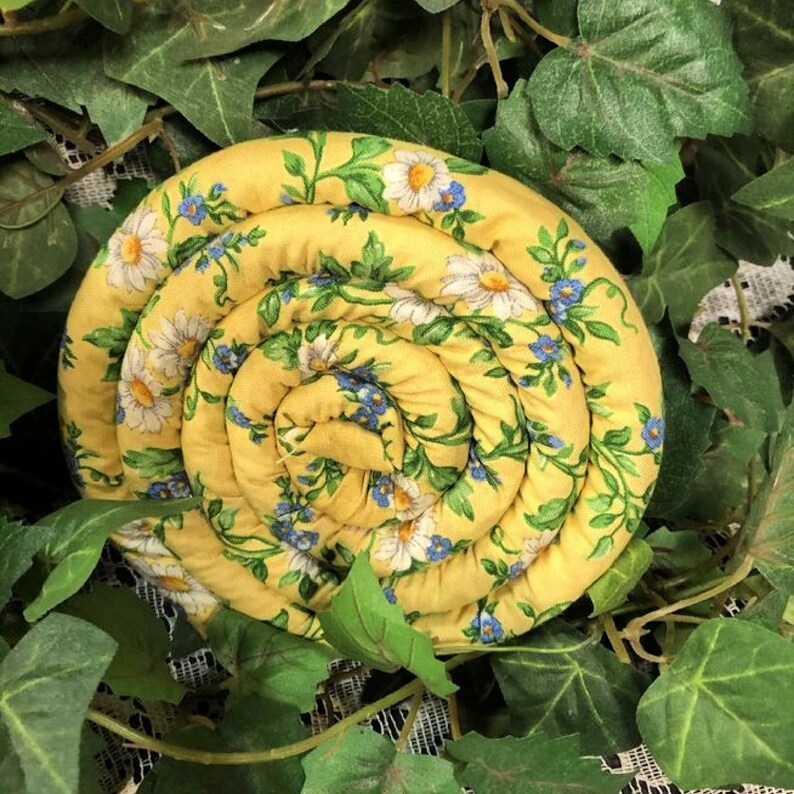 Yellow with flowers Trivetshandmade trivetskitchen decorhandmade inUSAready to shiphotpadrice filledscented trivetsscented homespun