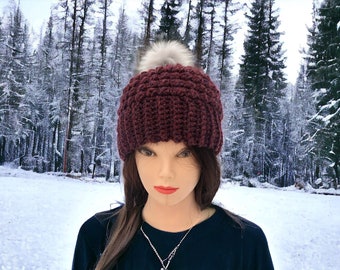 Women's Beanie -  Crochet Hat - Women's Winter Hat -  Beanie - Crochet Beanie -  Puff Beanie - Warm Winter Hat