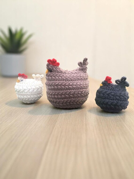 Handmade Crochet Chicken, Door Stop, Farmhouse Chicken Decor, Country Kitchen Accent, Rustic Home Decor, Chicken Plush, Unique Gift Idea