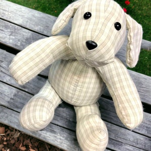 Handmade Memory Puppy, Custom Legacy Plush, Handmade Keepsake from Loved One’s Clothing, Memorial Keepsake Gift, Handmade Memorial Gift