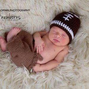 Crochet football hat/football hat/baby football hat/sports hat/football baby shower/ready to ship/infant football hat/crochet beanie image 4