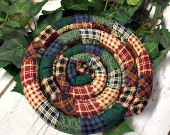 Patchwork Trivet/handmade trivets/kitchen/kitchen decor/handmade inUSA/ready to ship/hotpad/rice filled/scented trivets/scented homespun