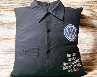 Memory Pillow, Keepsake Memory Pillow, Handmade from Loved One's Shirt, Sympathy Keepsake Pillow, Memorial Gift, Handmade Sympathy Gift