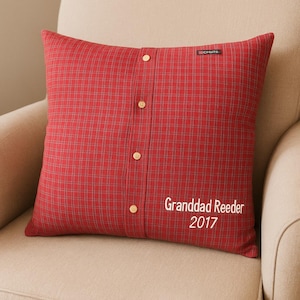 Memory Pillow, Keepsake Memory Pillow, Handmade from Loved One's Shirt, Sympathy Keepsake Pillow, Memorial Gift, Handmade Sympathy Gift image 9