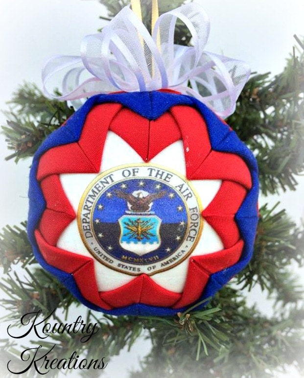 HANDMADE QUILTED Ornament /red White and Blue Fabric /great - Etsy