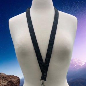 Skulls Fabric Lanyard: Teacher ID Badge Holder, Made in USA