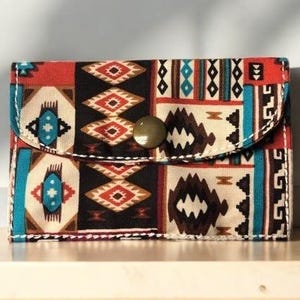 Cartera porta tarjetas de regalo – Mini cartera de tela hecha a mano – Organizador de tarjetas de presentación – Regalo perfecto para calcetines navideños – Listo para enviar