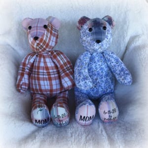 Teddy Bear/memory bear/handmade bear/memory of loved one/Keepsake Bear/memorial teddy bear/memory keepsake/loved ones bear/legacy bear image 2