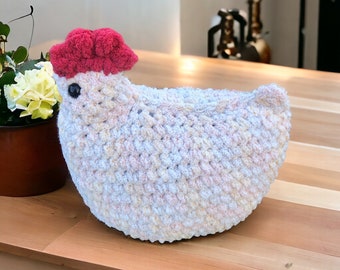 Large Crochet Chicken, Crochet Golden Plush Chicken, Crochet Chicken, Handmade Farmhouse Decor, Chicken, Handmade Gift, Plush Chicken