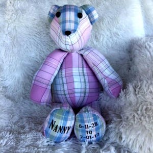 Teddy Bear/memory bear/handmade bear/memory of loved one/Keepsake Bear/memorial teddy bear/memory keepsake/loved ones bear/legacy bear image 8